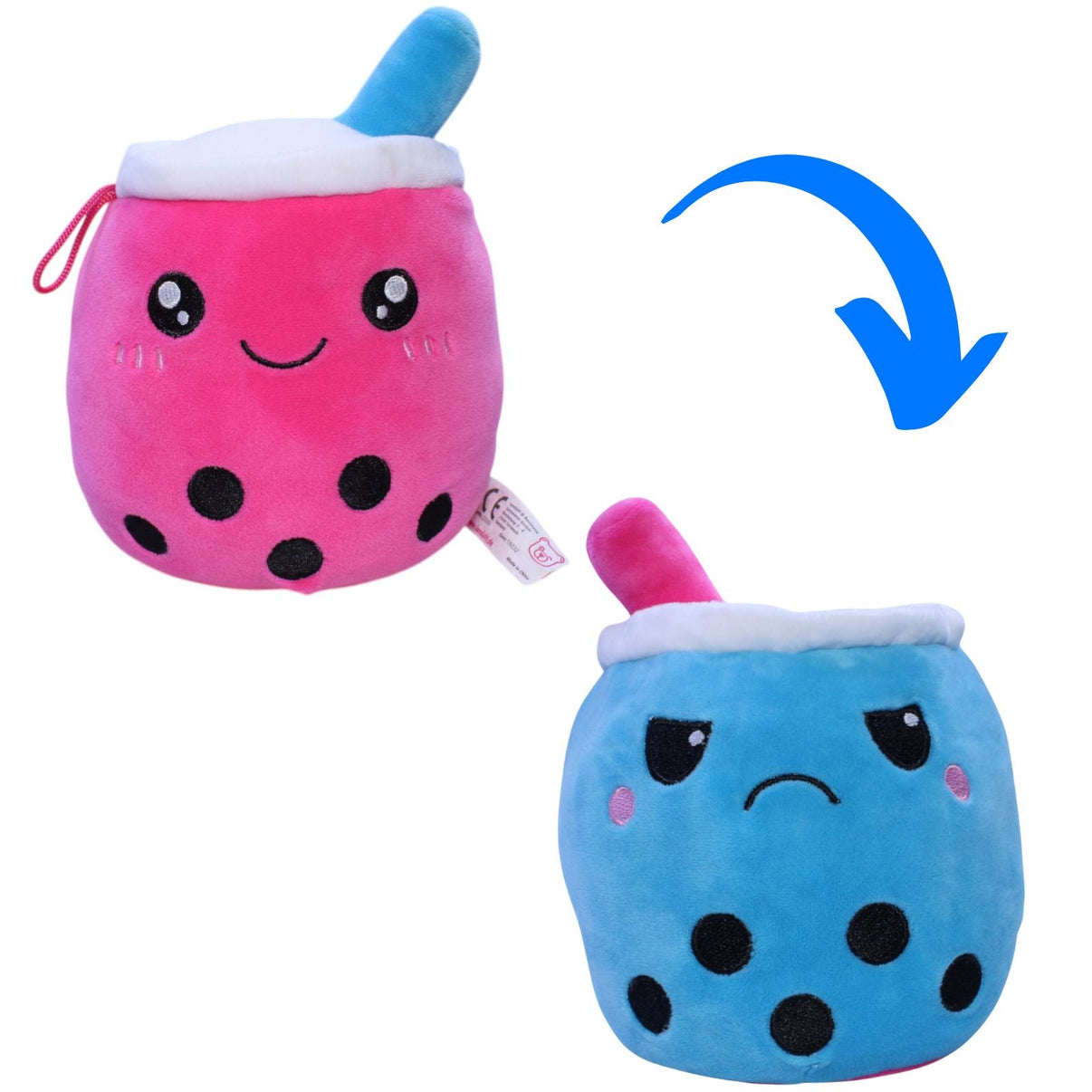 123000012173 Landahl & Baumann Wendetier, Bubble Tea pink/blau Plüschfigur Kumpel Leo Gebraucht