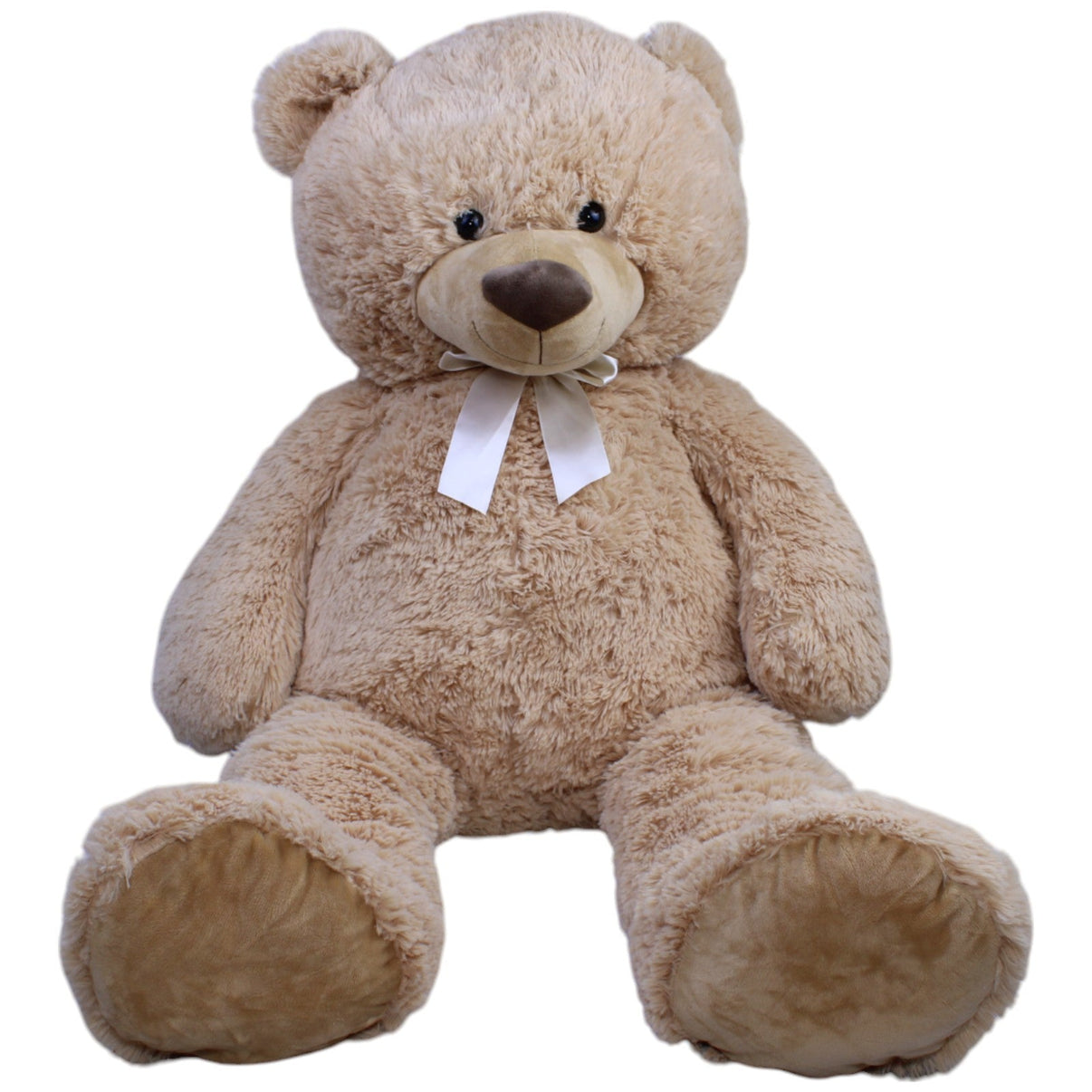 123000012266 Unbekannt Riesen Teddybär mit Schleife, beige Kuscheltier Kumpel Leo Bär Gebraucht Teddy