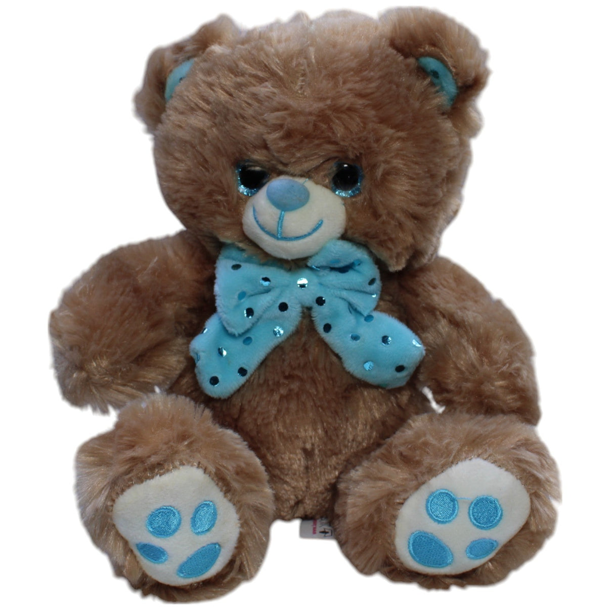 123000012867 Landahl & Baumann Süßer Teddybär mit blauer Schleife, beige Kuscheltier Kumpel Leo Gebraucht Teddy Teddybär