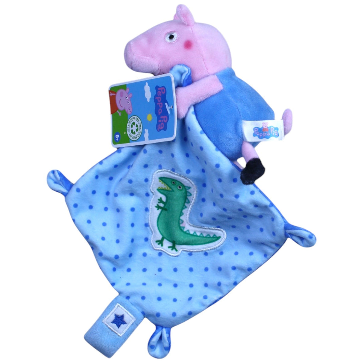 123000012999 Play by Play Schorsch aus Peppa Wutz mit Sausia, blau Schmusetuch mit Kuscheltier Kumpel Leo Knuddeltuch Kuscheltuch neu