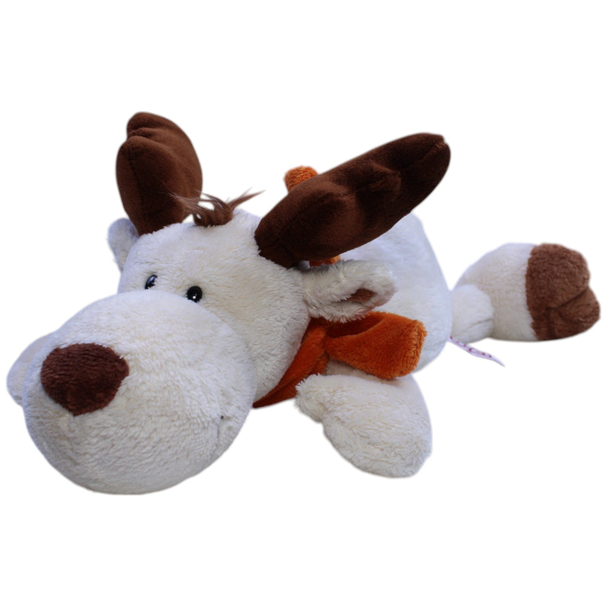 123000013068 NICI Elch mit orangem Schal Kuscheltier Kumpel Leo Gebraucht Vintage Weihnachten