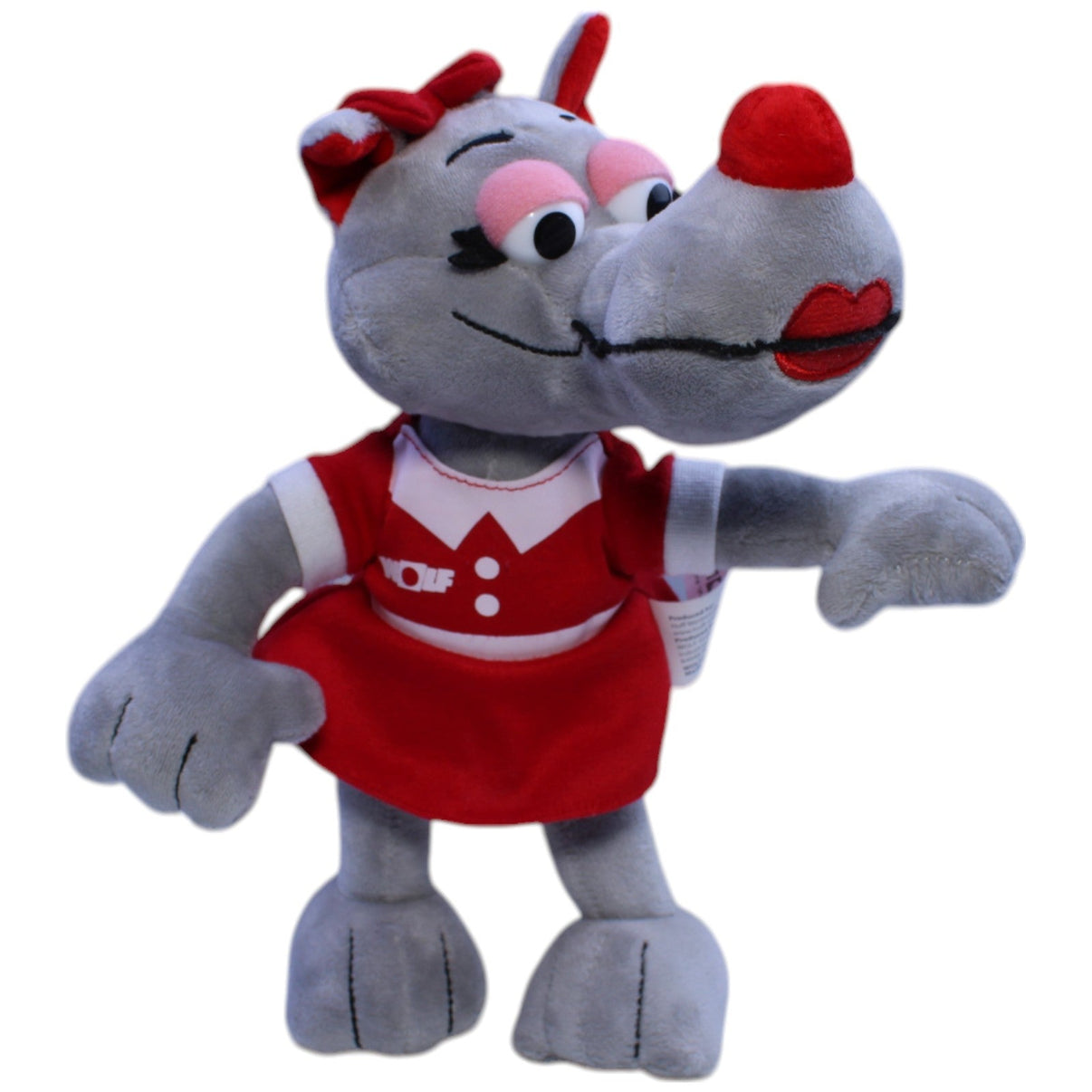 123000013122 WOLF Wolf mit rotem Kleid Kuscheltier Kumpel Leo Gebraucht