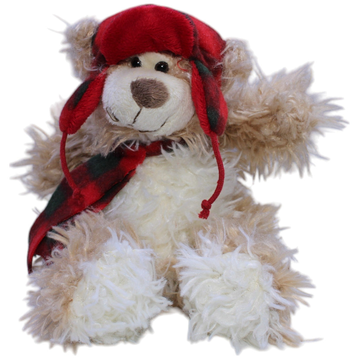 123000013267 Die Boltze Gruppe Süßer Bär mit Uschanka & Schal Kuscheltier Kumpel Leo Gebraucht