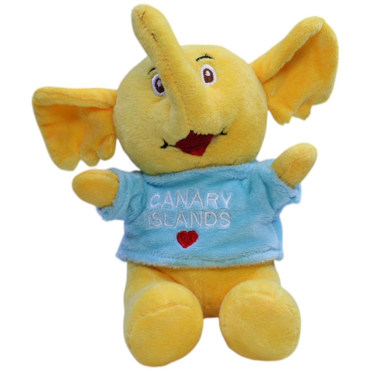 123000013306 DASASIA Gelber Elefant mit Shirt "CANARY ISLANDS ❤" Kuscheltier Kumpel Leo Gebraucht
