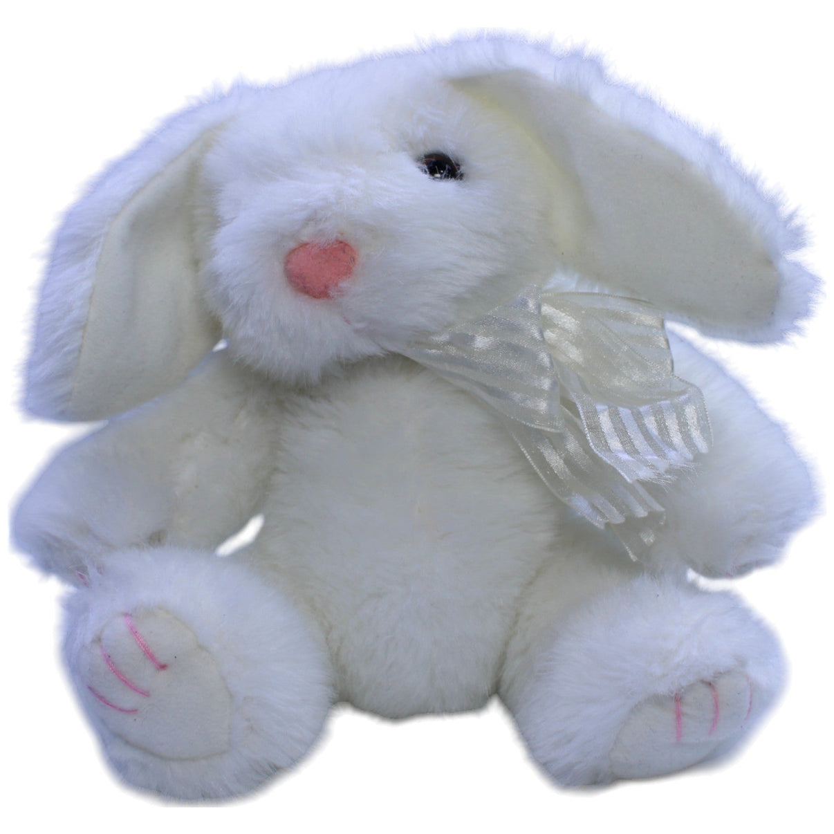 123000013395 Unbekannt Weißer Hase mit Schleife Kuscheltier Kumpel Leo Gebraucht