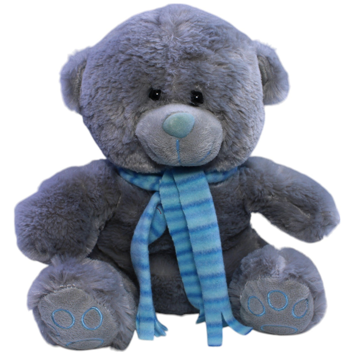 123000013415 Nicky Toy Grauer Teddybär mit Schal Kuscheltier Kumpel Leo Gebraucht Teddy Teddybär