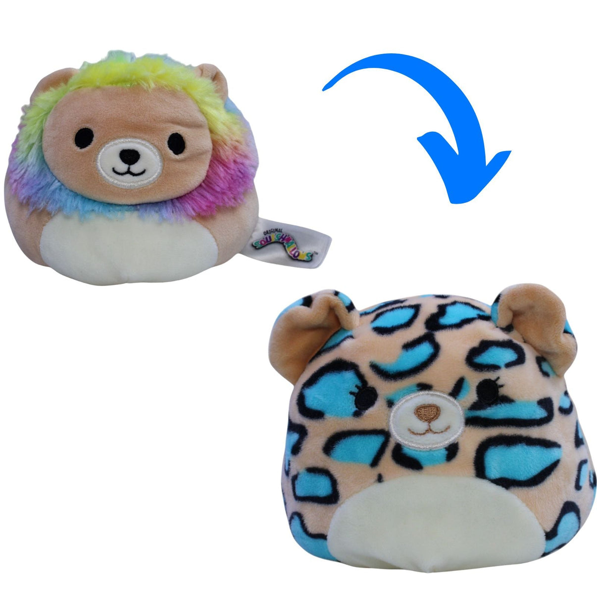 123000013512 Kellytoy Squishmallows, Flip a Mallows - Löwe & Leopard Kuscheltier Kumpel Leo Gebraucht