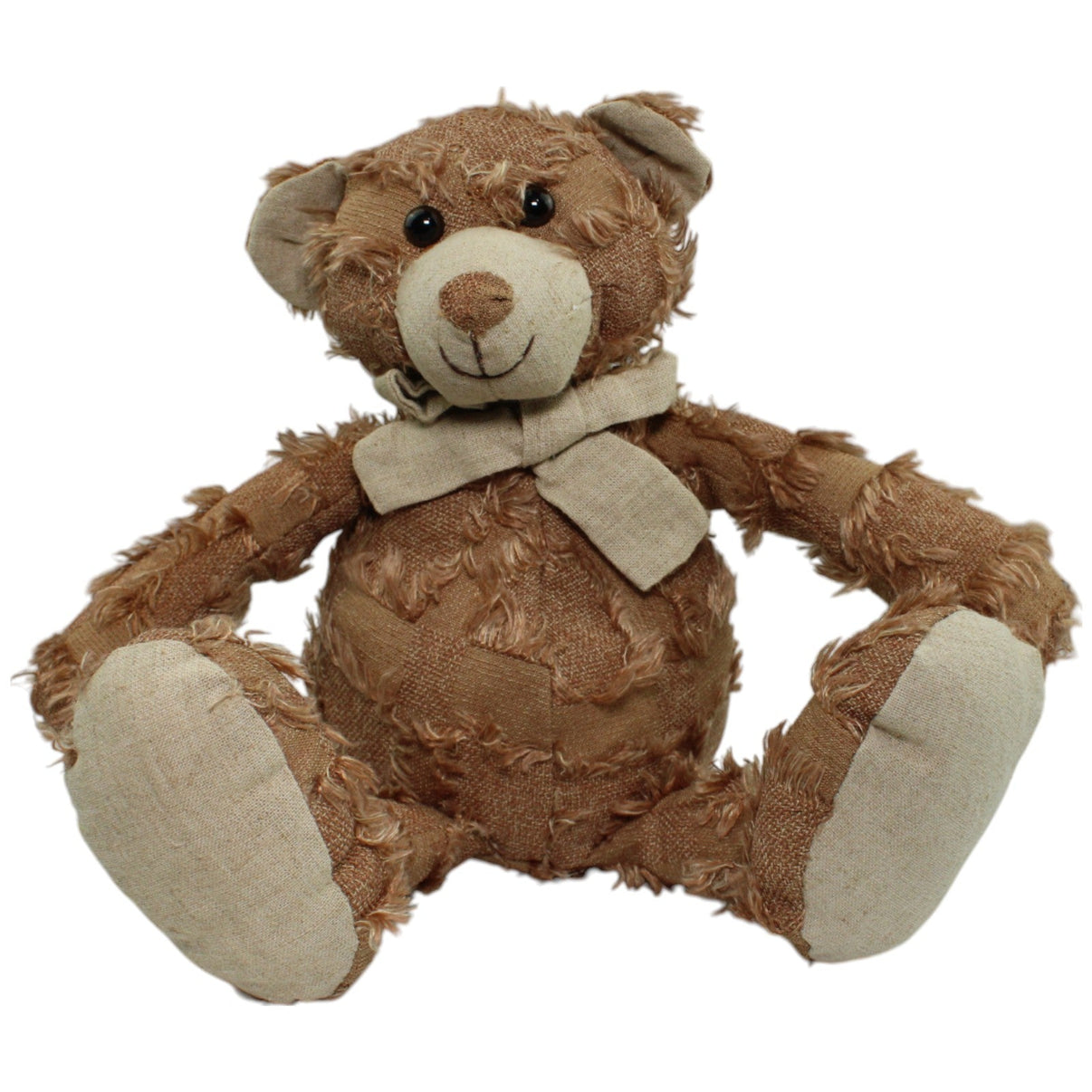 123000013857 Xenos Patchwork Schlenker Teddybär, braun Kuscheltier Kumpel Leo Gebraucht Teddy Teddybär