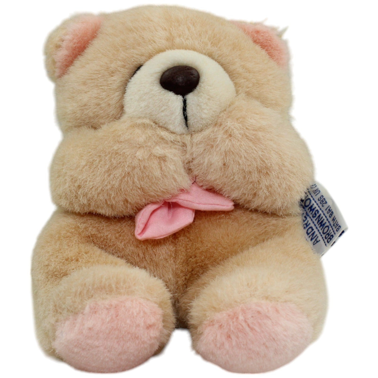 123000013863 Andrew Brownsword Forever Friends, kleiner Teddy mit rosa Fliege (No. 120) Kuscheltier Kumpel Leo Gebraucht Teddy Teddybär