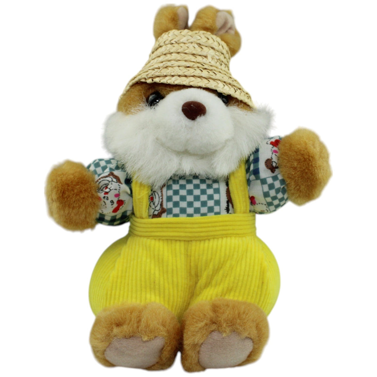 123000013917 Windel Hase mit Strohhut & gelber Latzhose Kuscheltier Kumpel Leo Gebraucht