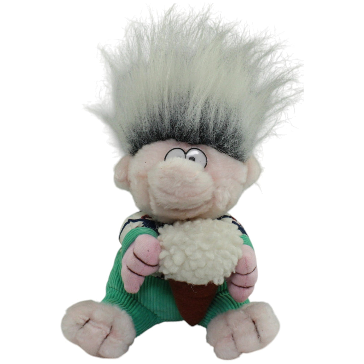 123000013975 Unbekannt Männchen mit Eistüte, sitzend Plüschfigur Kumpel Leo Gebraucht