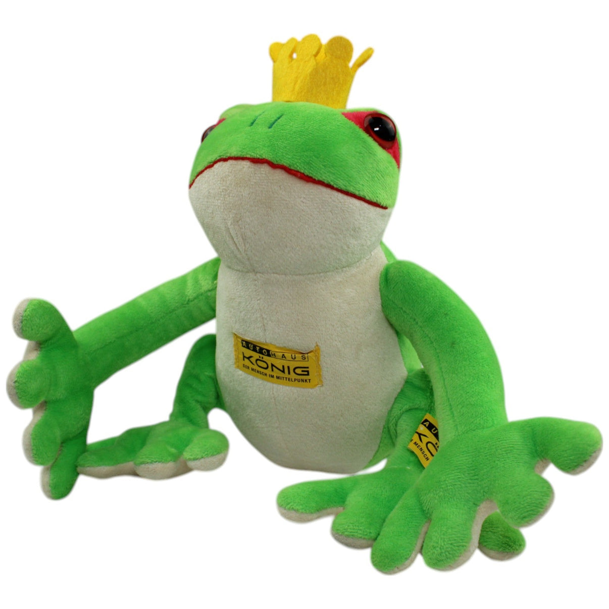 123000013999 Autohaus König Frosch mit Krone Kuscheltier Kumpel Leo Gebraucht