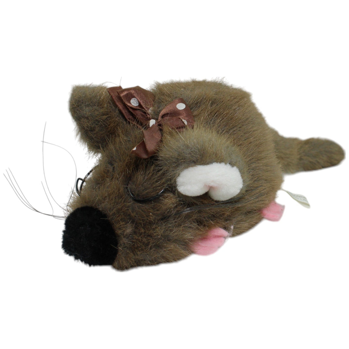 123000014003 Magomora Maus mit Brille & Schleife, dunkelbraun Kuscheltier Kumpel Leo Gebraucht