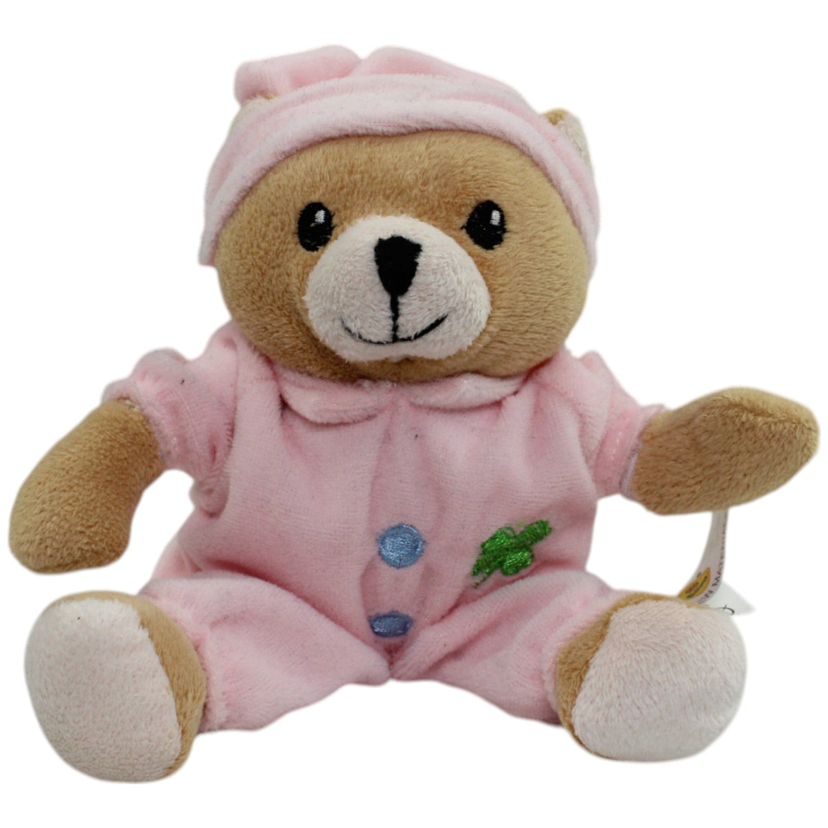 123000014093 Bauer Teddybär im Pyjama mit Kleeblatt, rosa Kuscheltier Kumpel Leo Gebraucht Teddy Teddybär