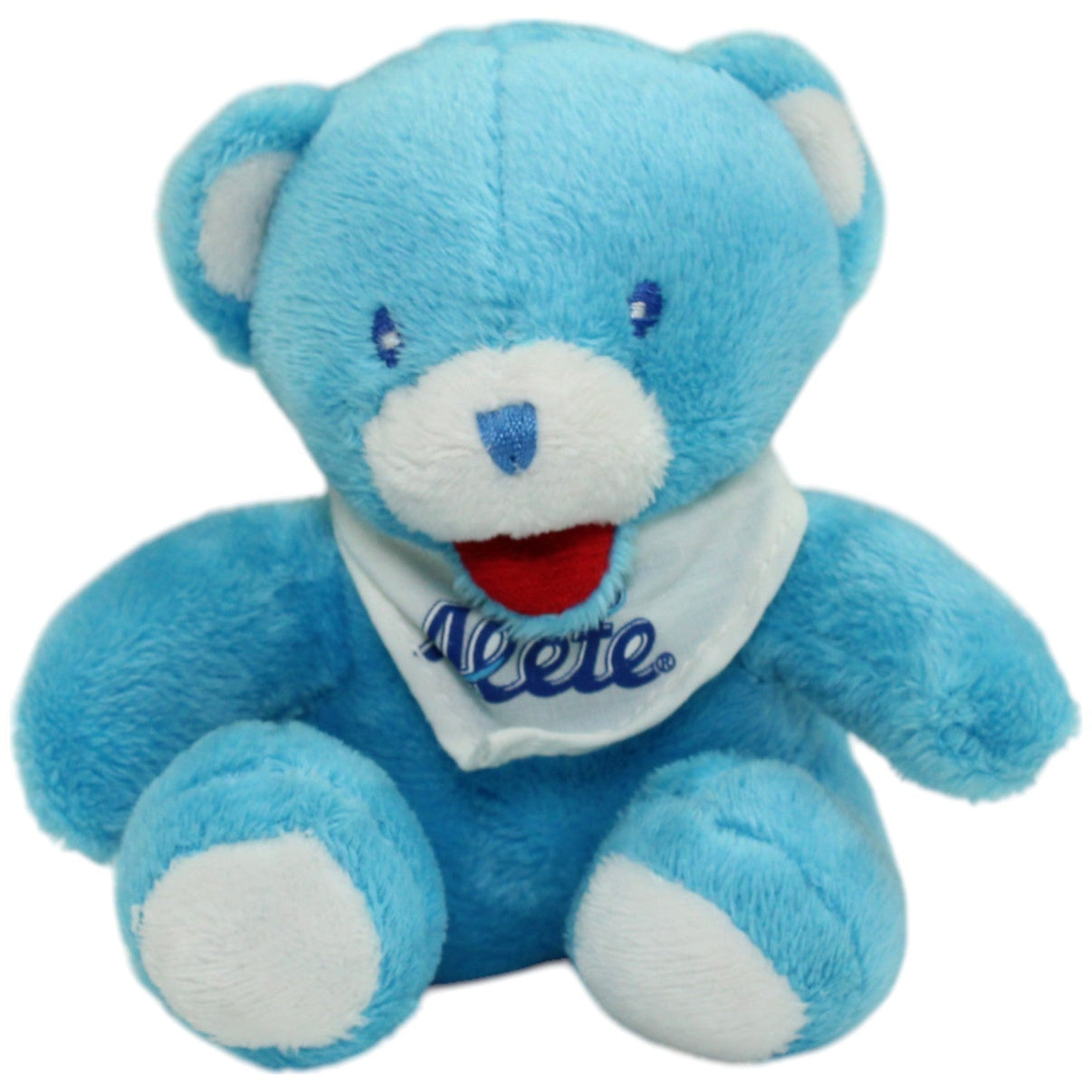123000014471 HUFF Werbeartikel Alete, blauer Teddybär Kuscheltier Kumpel Leo Gebraucht Teddy Teddybär