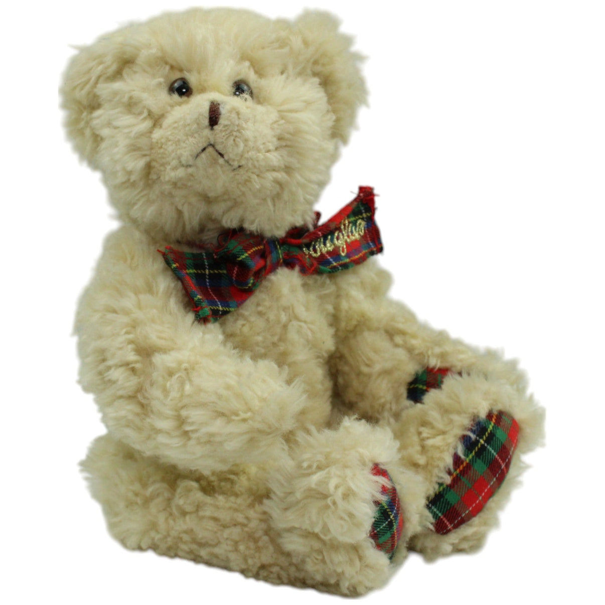 123000014502 Douglas Douglas, beiger Teddybär mit Schleife sitzend Kuscheltier Kumpel Leo Gebraucht Teddy Teddybär