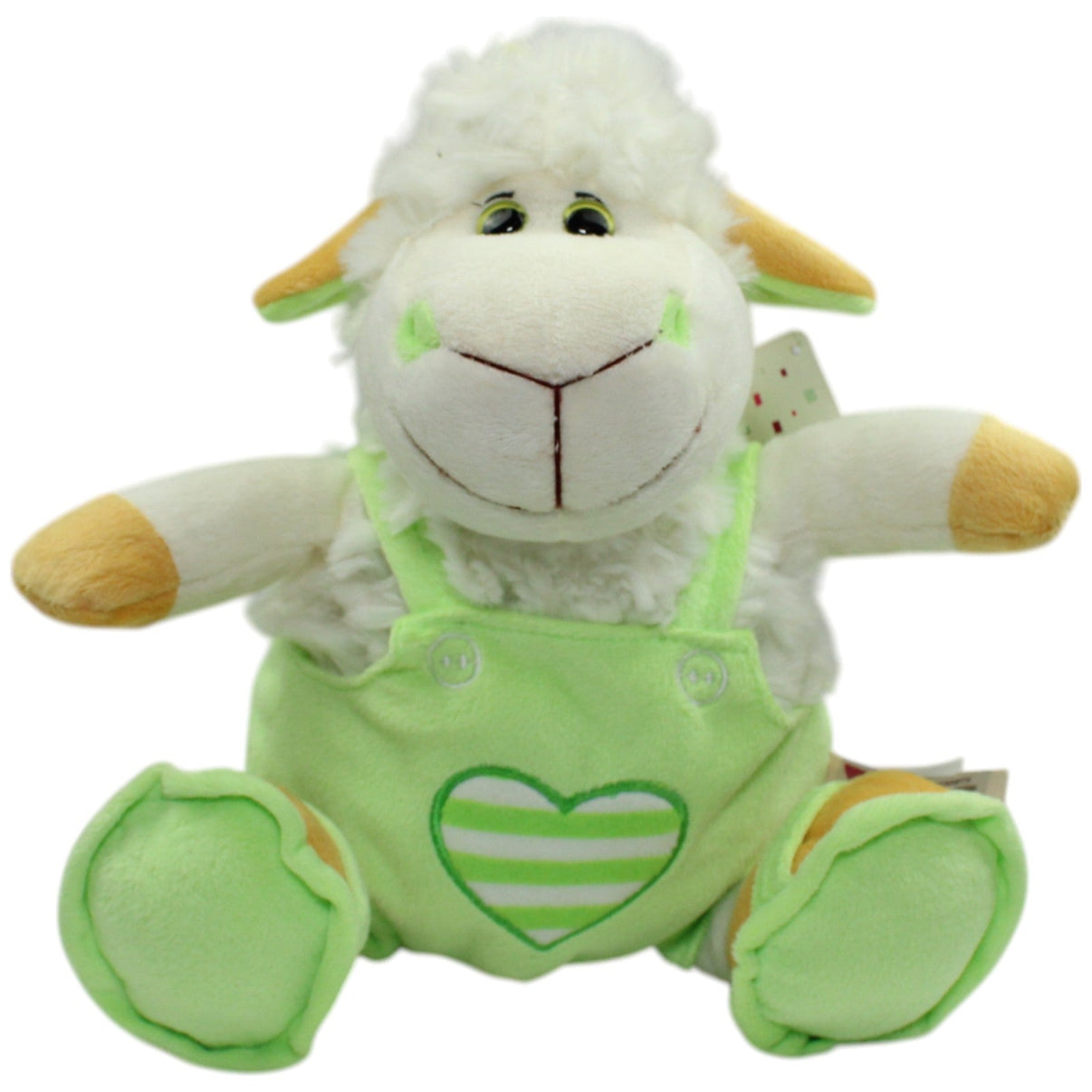 123000014514 Morgenroth Lustiges Schaf mit grüner Latzhose und Schlappen Kuscheltier Kumpel Leo Gebraucht Lamm