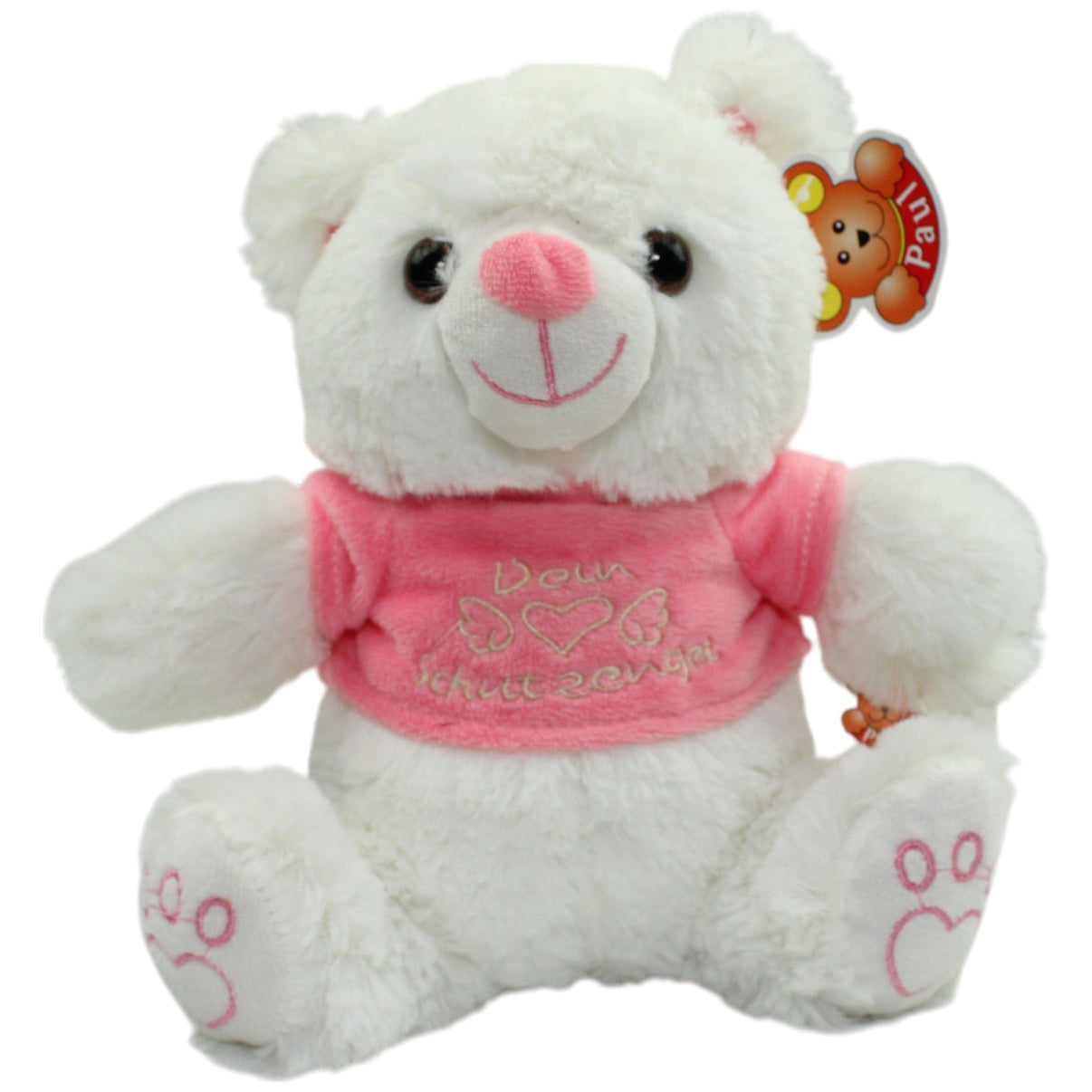 123000014582 Paul Import Weißer Bär mit Shirt "Dein Schutzengel" Kuscheltier Kumpel Leo neu