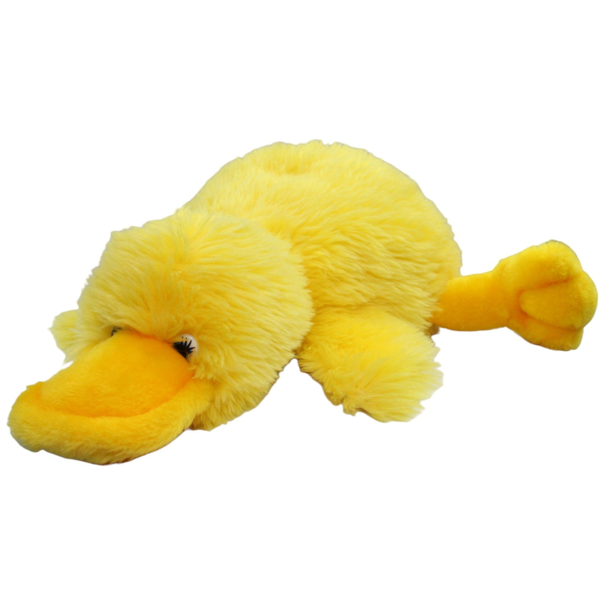 123000014587 Nanu - Nana Zottelige gelbe Ente, liegend Kuscheltier Kumpel Leo Gebraucht