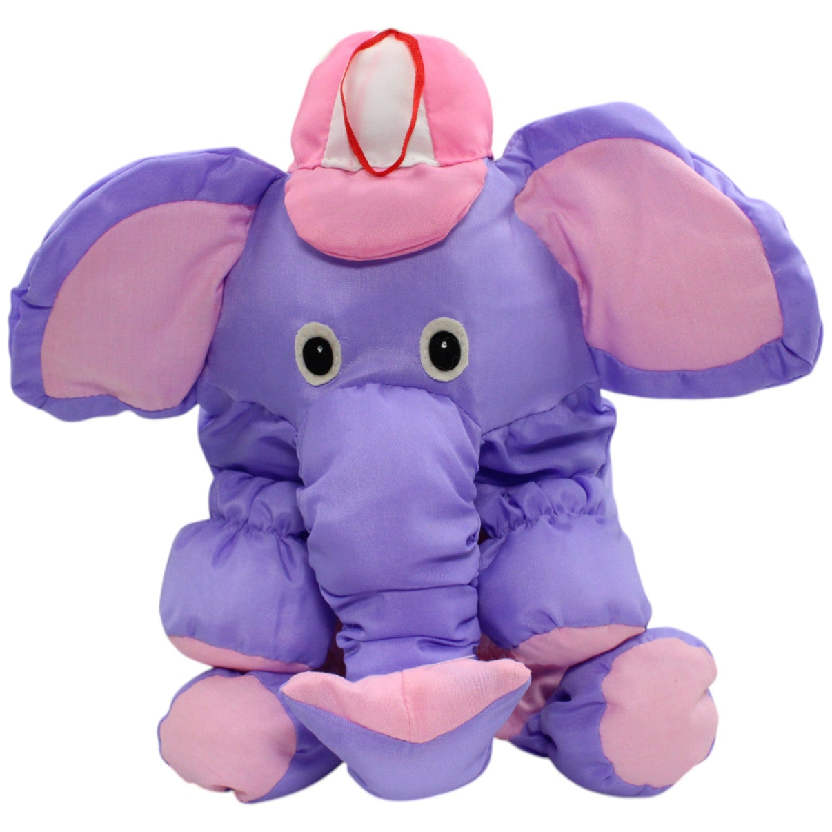 123000014598 Unbekannt Knautschi Elefant mit Kappe, lila Kuscheltier Kumpel Leo _Vintage_ Gebraucht Vintage