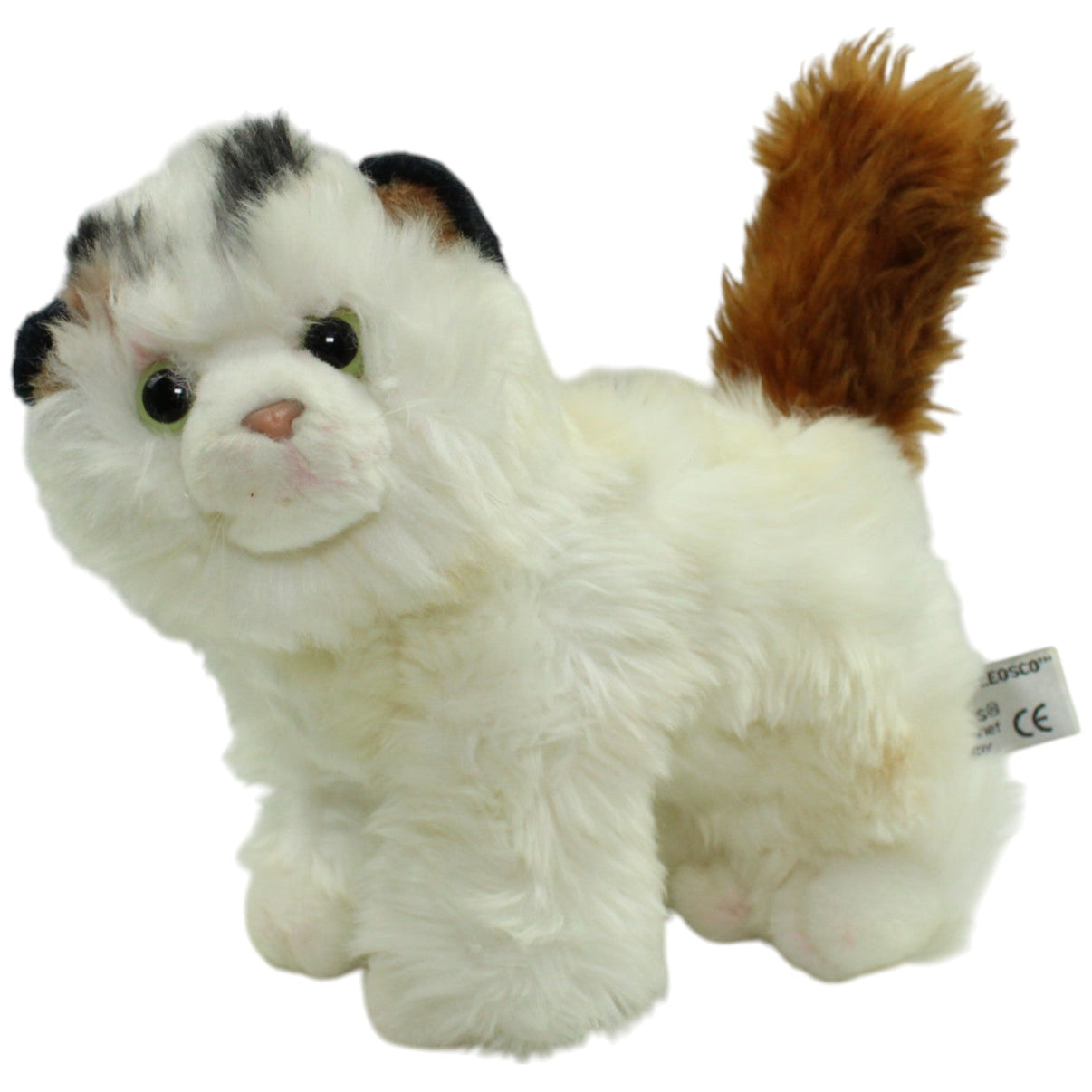 123000014610 Uni - Toys Leosco, weiße Katze mit braunem Schwanz Kuscheltier Kumpel Leo Gebraucht