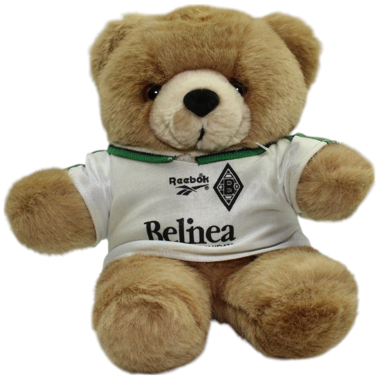 123000014625 Fan World Borussia Mönchengladbach Teddy mit Heim - Trikot (1998/99), ohne Hose Kuscheltier Kumpel Leo _Vintage_ Gebraucht Teddy