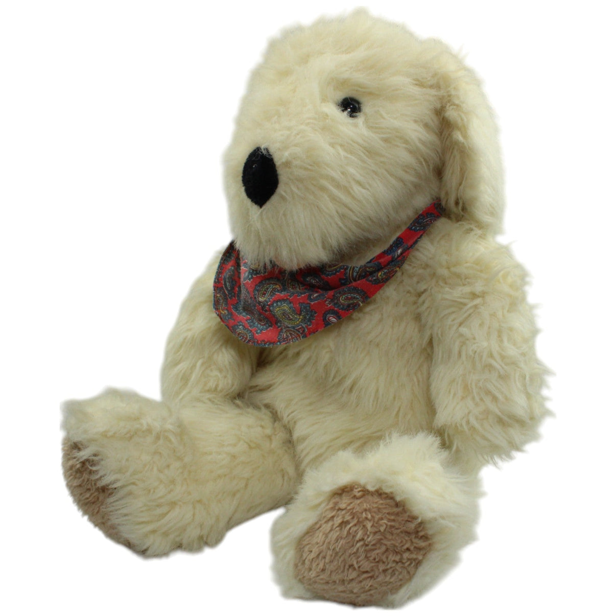 123000014673 Unbekannt Süßer XL Hund mit Halstuch, beige Kuscheltier Kumpel Leo Gebraucht Hund