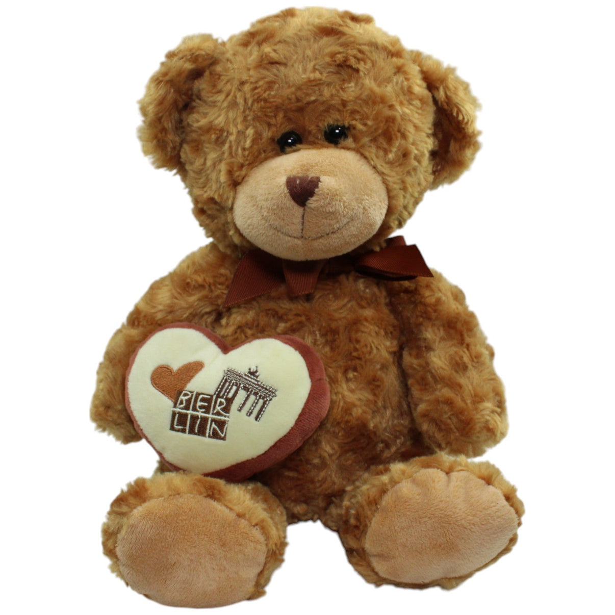123000014682 MAX. 2001 Merchandising Sitzender Bär mit Herz "BERLIN", groß Kuscheltier Kumpel Leo Gebraucht