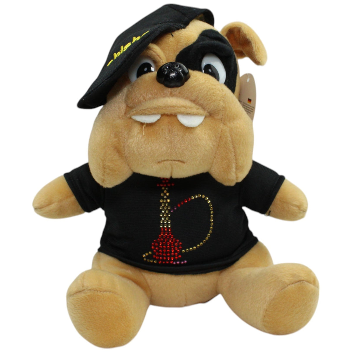123000014729 Chris Toys Bulldogge mit Shirt & Kappe "I ❤ shisha", sitzend Kuscheltier Kumpel Leo Hund neu