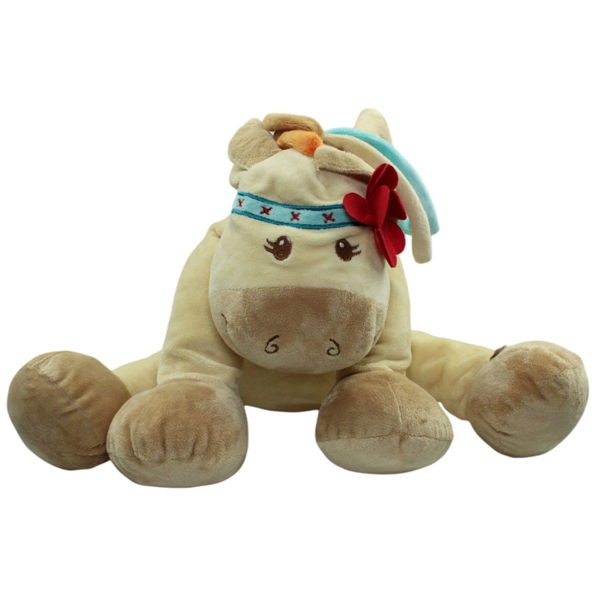 123000014752 Amtoys Noukie's, großes Pferd mit bunter Mähne & Blume Kuscheltier Kumpel Leo _Vintage_ Gebraucht Vintage