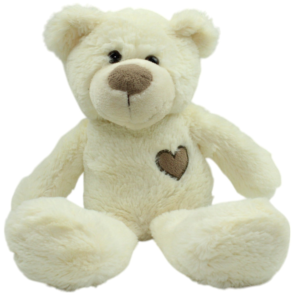 123000014770 Morgenroth Weißer Schlenker Teddy mit Herz Kuscheltier Kumpel Leo Gebraucht Teddy Teddybär