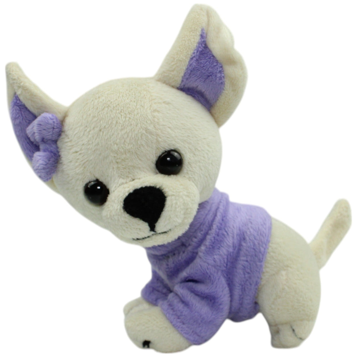 123000014871 Unbekannt Chihuahua mit lila Shirt und Schleife Kuscheltier Kumpel Leo Gebraucht Hund