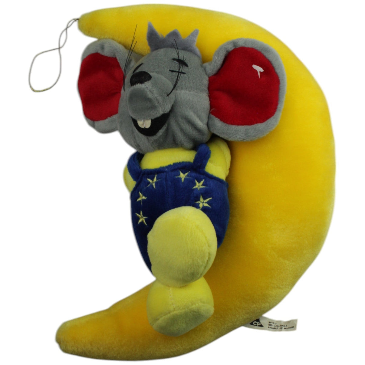 123000014959 Unbekannt Schlafende Maus mit Latzhose auf Mond Kuscheltier Kumpel Leo Gebraucht