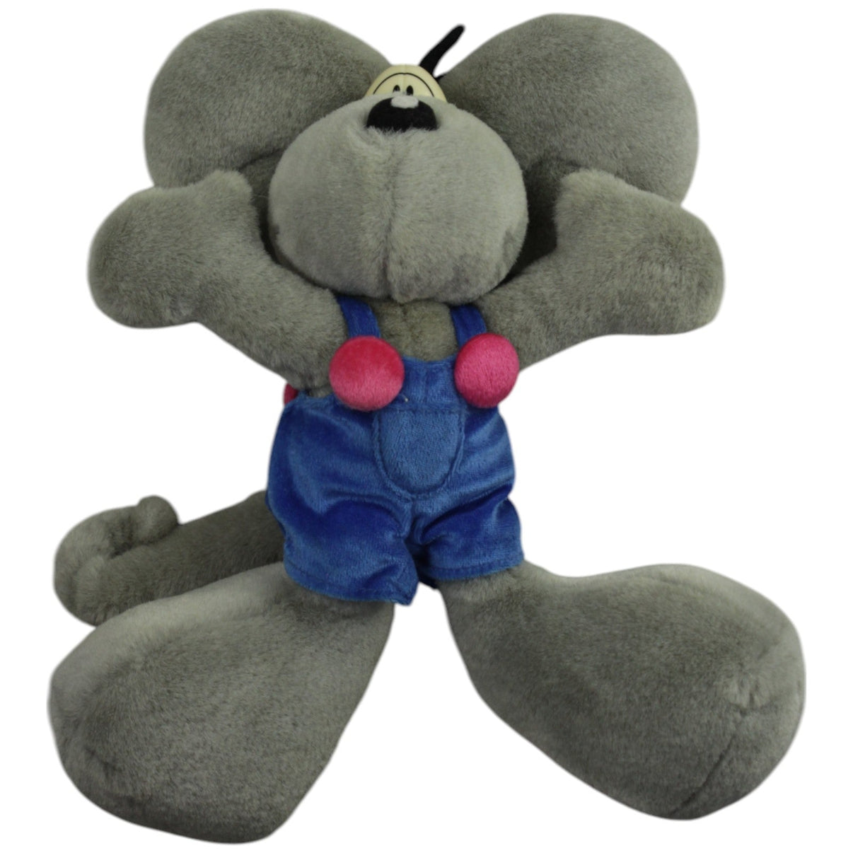 123000014967 Depesche Graue Diddl - Maus in blauer Latzhose Kuscheltier Kumpel Leo _Vintage_ Gebraucht Vintage
