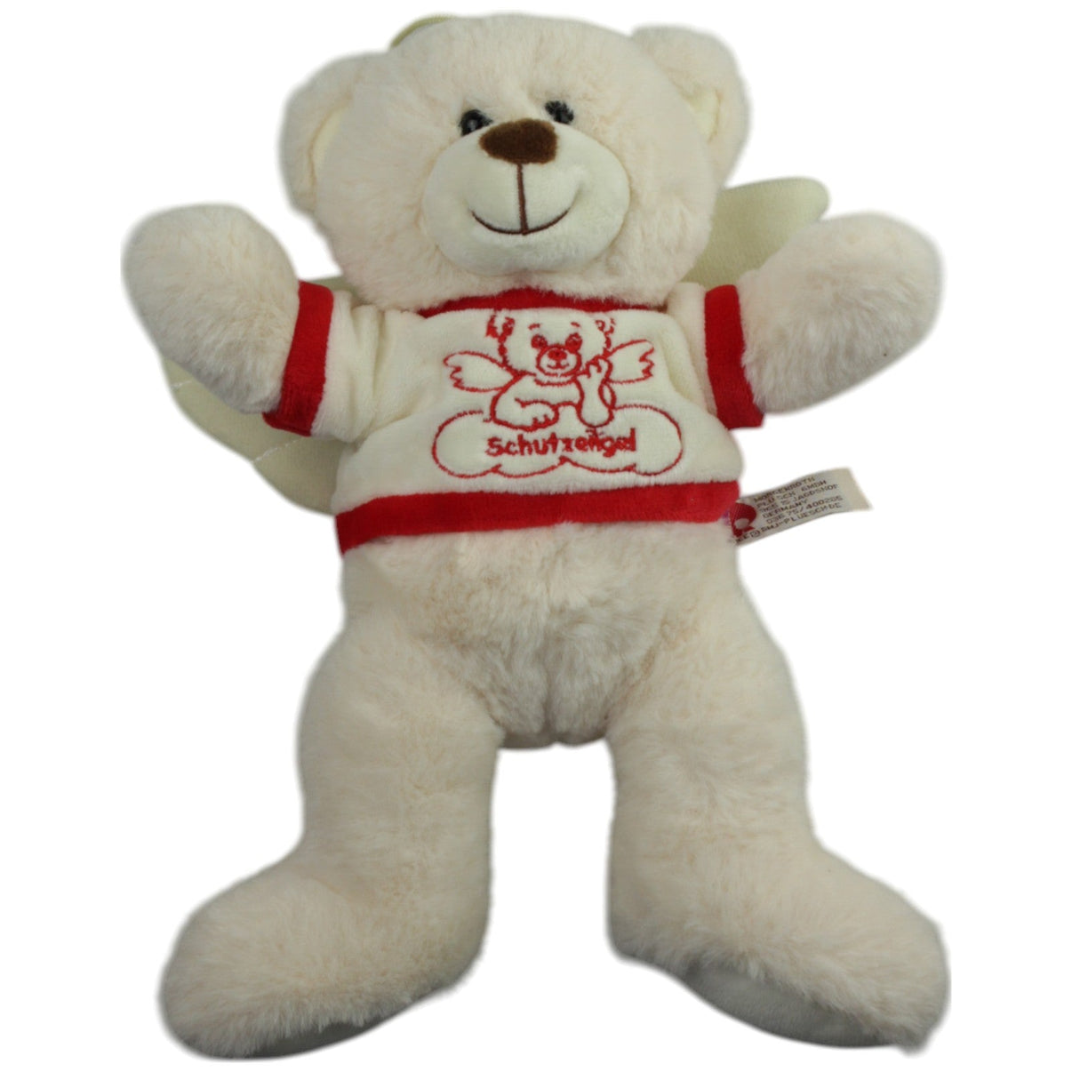 123000015006 Morgenroth Bär mit Flügeln "Schutzengel", weiß/rot Kuscheltier Kumpel Leo Gebraucht