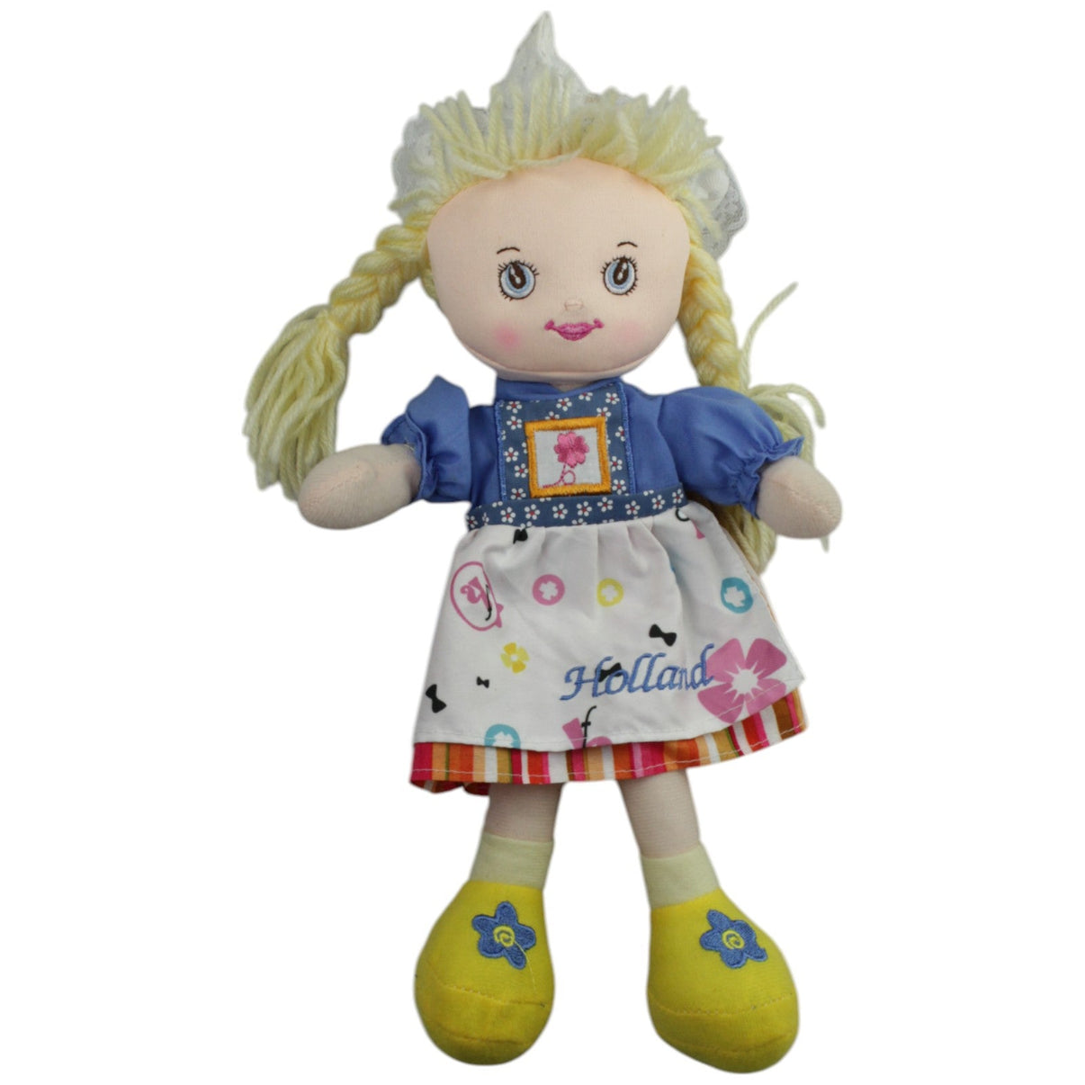 123000015029 Unbekannt Mädchen mit Blumenkleid "Holland" Puppe Kumpel Leo Gebraucht