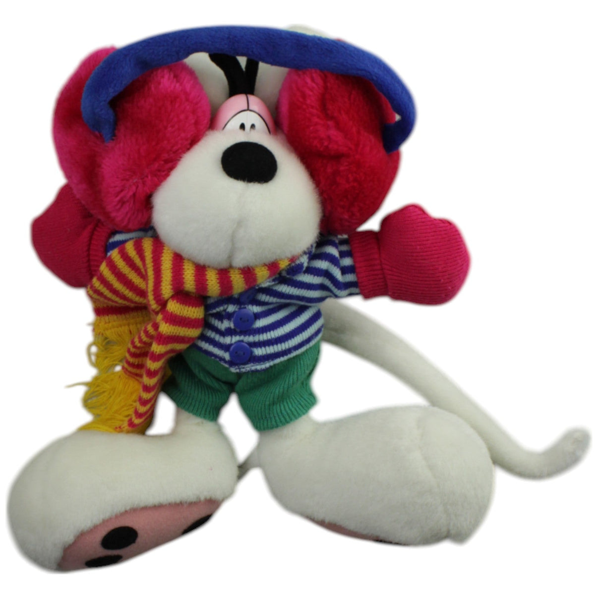 123000015048 Depesche Diddl mit Ohrenschützern und Schal Kuscheltier Kumpel Leo _Vintage_ Gebraucht Vintage