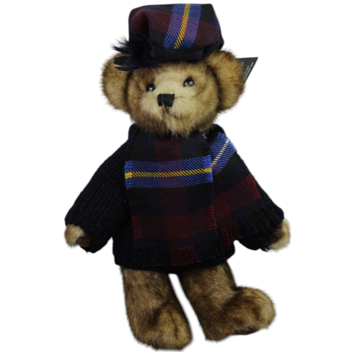 123000015075 Ronnie Hek Teddy mit Mütze, Schal und Pullover Kuscheltier Kumpel Leo _Vintage_ Gebraucht Teddy