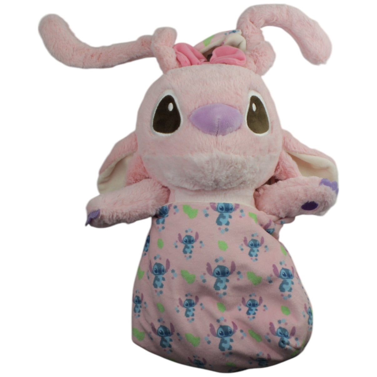 123000015106 Primark Angel in Wickeldecke aus Disney Lilo & Stitch, XL Plüschfigur Kumpel Leo Gebraucht