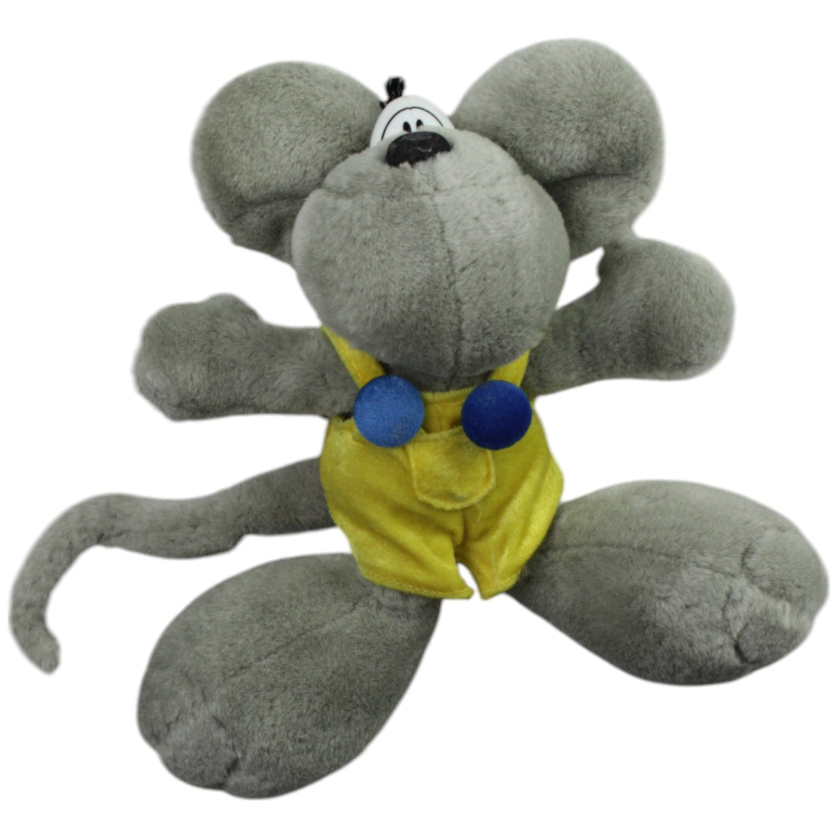 123000015107 Depesche Graue Diddl - Maus in gelber Latzhose Kuscheltier Kumpel Leo _Vintage_ Gebraucht Vintage