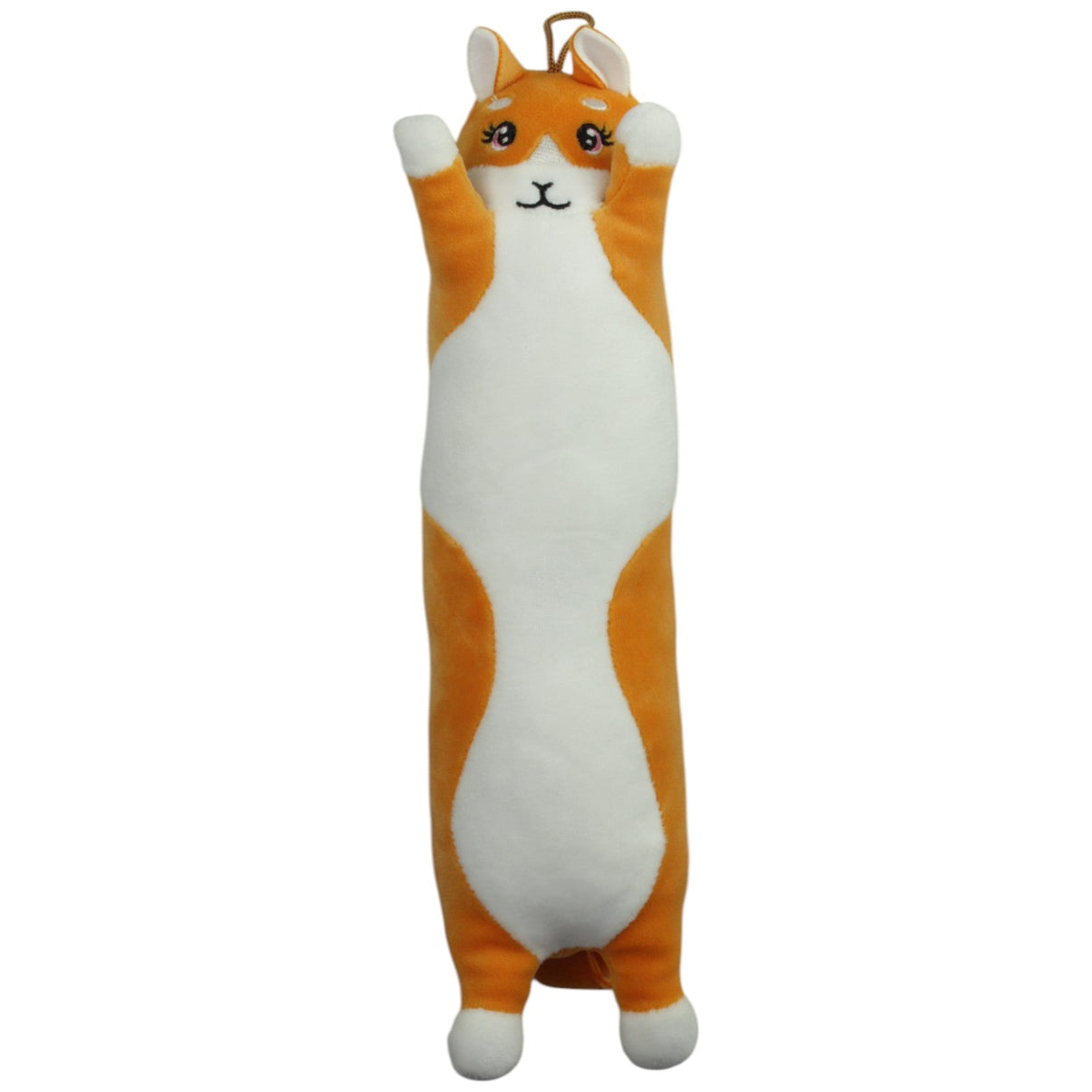123000015123 Unbekannt Lange Katze, orange/weiß Kuscheltier Kumpel Leo Gebraucht