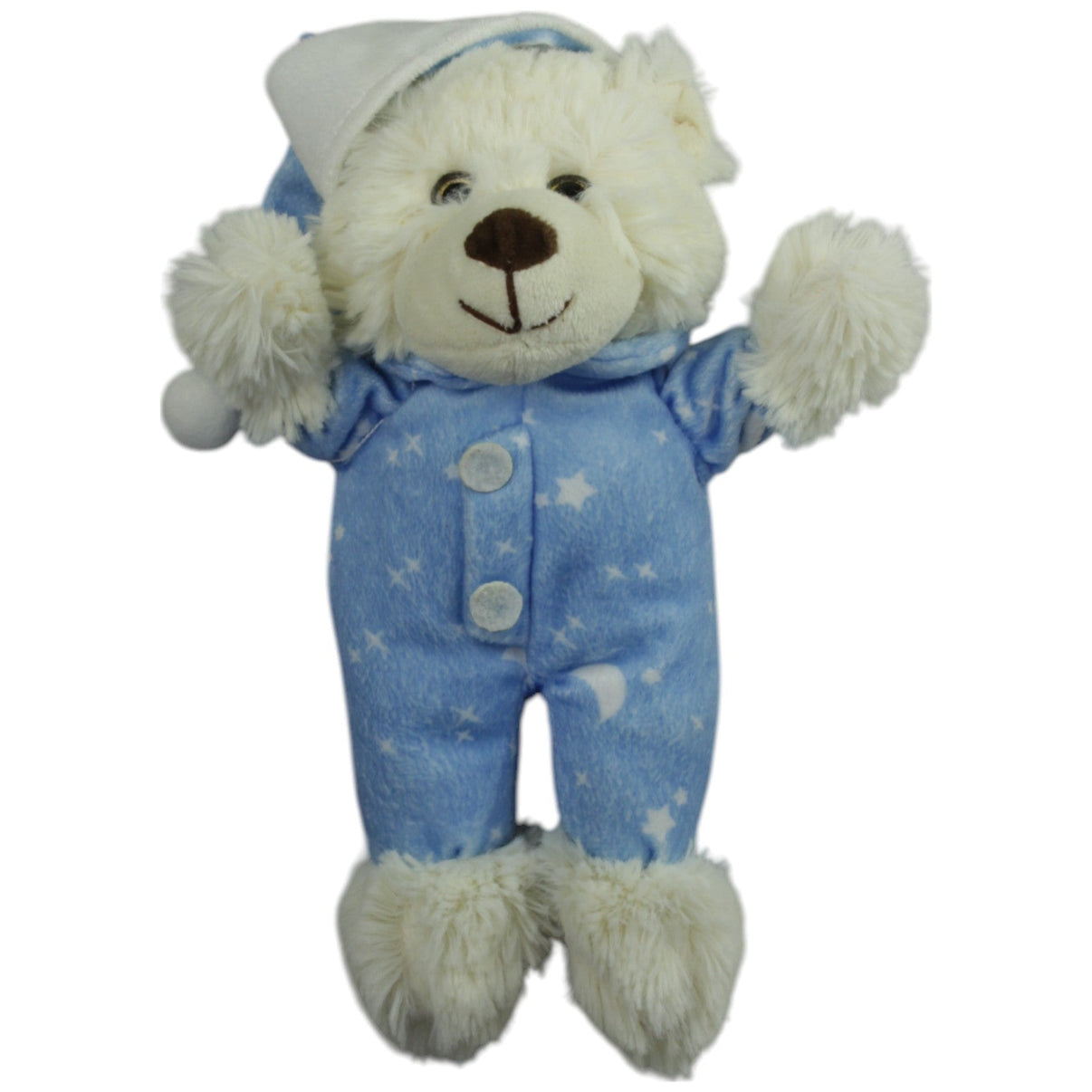 123000015133 Krüger & Gregoriades Teddy in blauem Schlafanzug mit Sternen Kuscheltier Kumpel Leo Gebraucht Teddy Teddybär