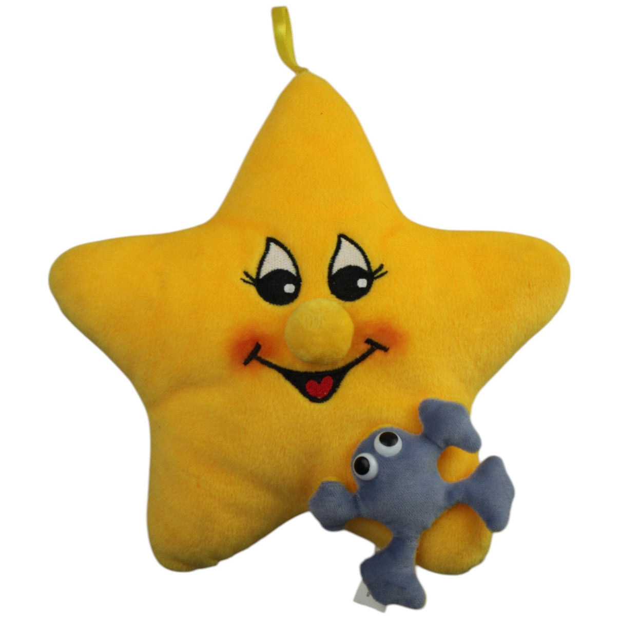 123000015139 Unbekannt Süßer Stern mit Gesicht & Frosch Plüschfigur Kumpel Leo Gebraucht