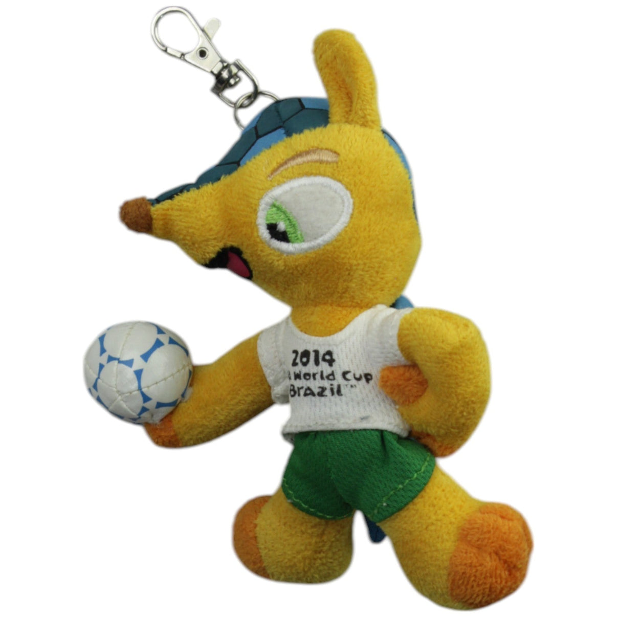 123000015161 XTREM Toys & Sports Maskottchen WM 2014, Gürteltier Fuleco Schlüsselanhänger Kumpel Leo Gebraucht