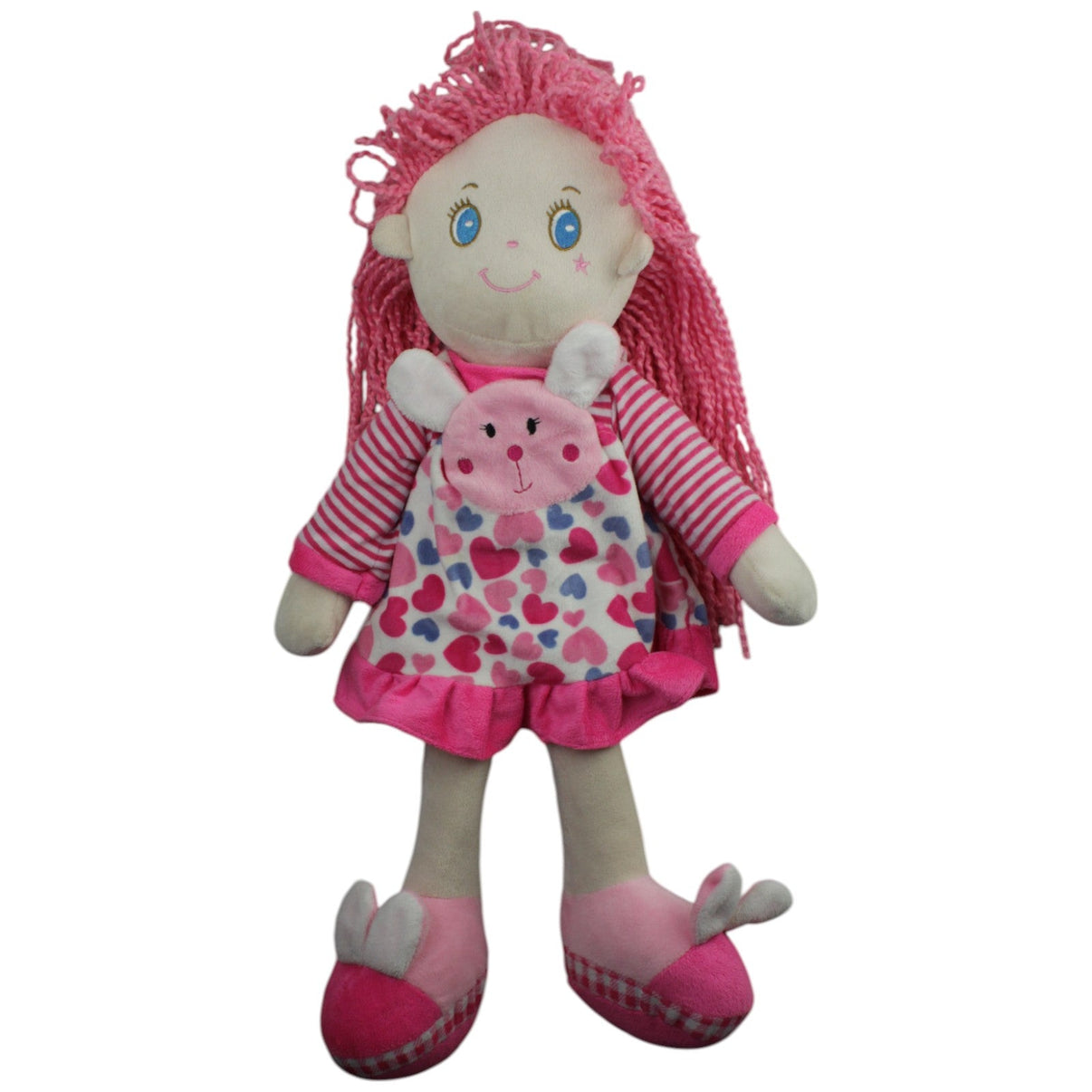 123000015162 Unbekannt Mädchen mit pinken Haaren & Herz - Kleid, XL Weichpuppe Kumpel Leo Gebraucht