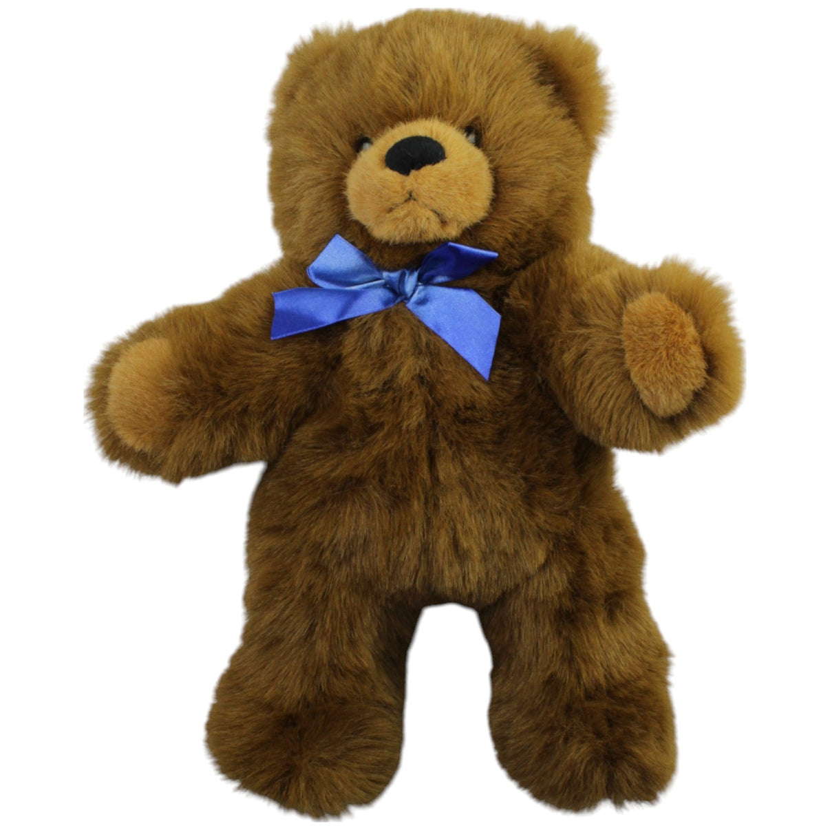 123000015193 Heunec Brauner Bär mit blauer Schleife, XL Kuscheltier Kumpel Leo _Vintage_ Bär Gebraucht