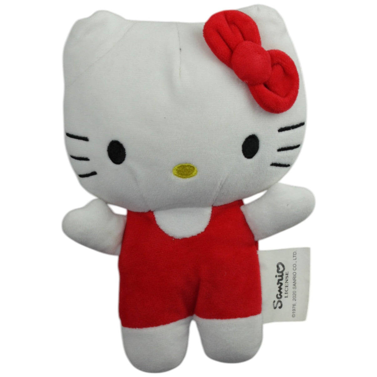123000015196 Sambro Sanrio, Hello Kitty in rotem Overall Kuscheltier Kumpel Leo Gebraucht Katze