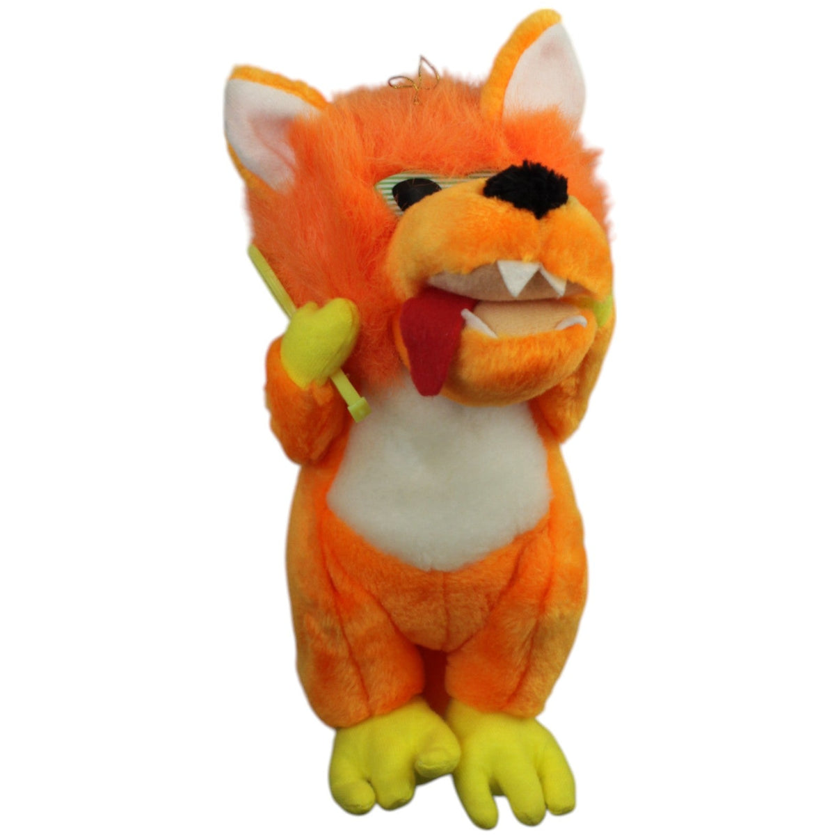 123000015215 ESC Oranger Wolf mit Sonnenbrille & Tennisschläger Kuscheltier Kumpel Leo _Vintage_ Gebraucht Vintage