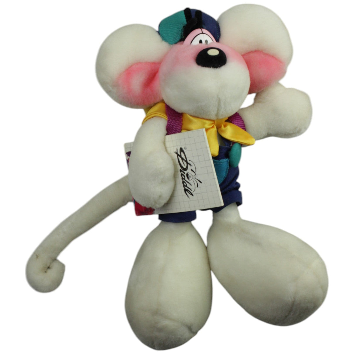 123000015242 Diddl Diddl - Maus mit Block und Rucksack Kuscheltier Kumpel Leo _Vintage_ Gebraucht Vintage