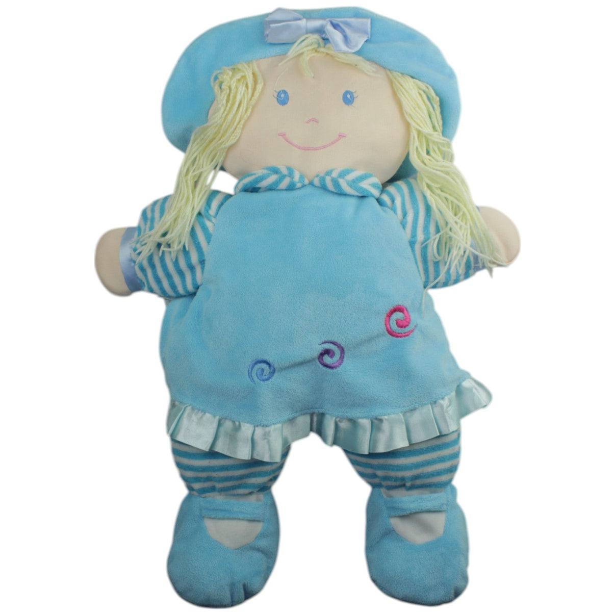 123000015263 Unbekannt XL Mädchen mit blauer Kleidung Puppe Kumpel Leo Gebraucht
